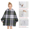 thumbnail image 6 of Blue Green Plaid Checkered Pattern Blanket Hoodies for Kids 6-13YR Oversize Wearable Blanket Hoodies for Boys Girls Teens, 6 of 7