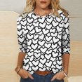 thumbnail image 4 of Ruimatai Women's Casual 3/4 Sleeve Round Neck Top Blouse Soft Stretch Comfortable Everyday Wear Fashion Shirt, 4 of 8