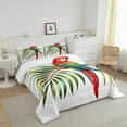 thumbnail image 2 of Cartoon Parrot King Comforter Set Teens Adults Cute Animal Bedding Set, Palm Tree Leaves Bedding Comforter Sets Wild Bird Duvet Sets, Kawaii Wildlife Quilted Comforter with 2 Pillowcase, 2 of 5