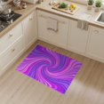 thumbnail image 2 of ODIKA 3'x5' Washable Accent Rug Pet Friendly, Non-Shedding Mat Pink Ombre Tie Dye Swirl Blend Furry Quilted Purple Gradient Refined for Bedside, Nursery Room, 2 of 7