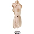 thumbnail image 4 of Black Female + Flesh Female Dress Form Mannequin Hip Long Hollow Back Body Torso Set w/ Metal Stand with Metal Pole & Hanging Hook, S-M Sizes, 4 of 4
