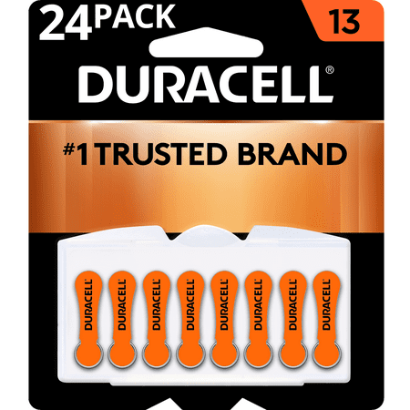 Duracell Hearing Aid Batteries with EasyTab, Size 13 (Orange), 24