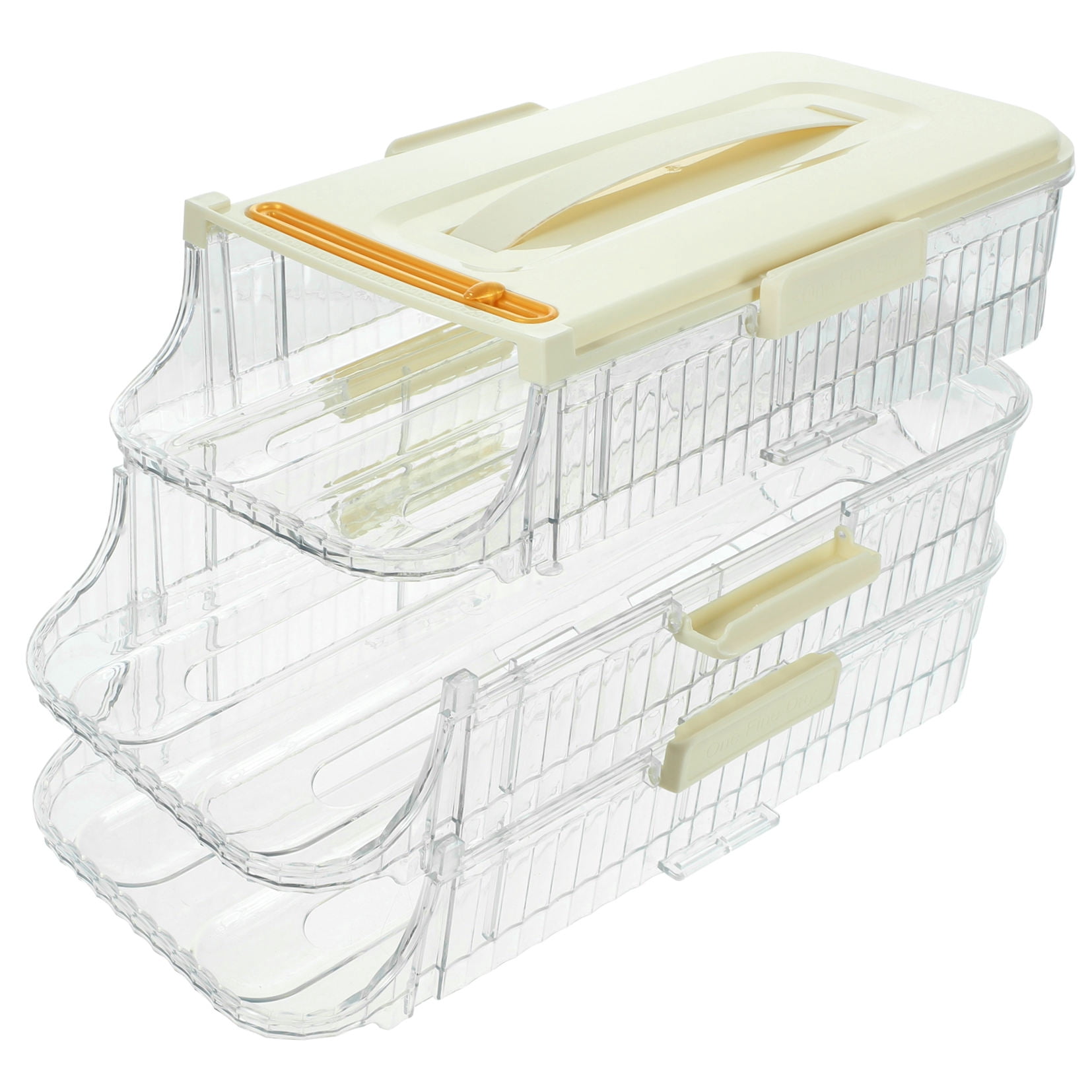 GOOHOCHY Egg Holder Automatic Scrolling Egg Box Holder Slide Egg Tray Carrier Refrigerator Egg Holder(3 Layers)