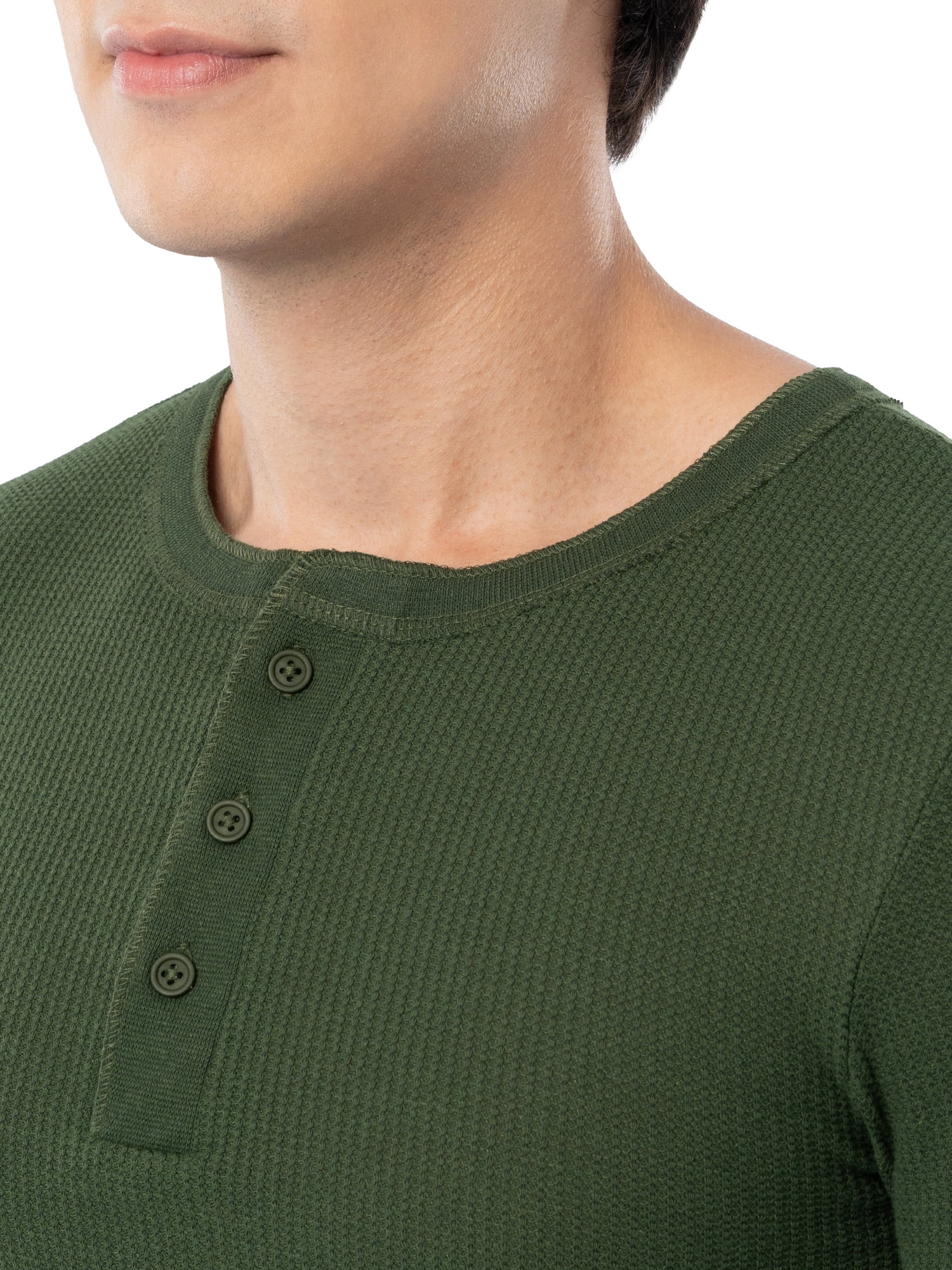 Fruit of the Loom Men's Thermal Waffle Underwear Henley Top, Sizes S-5XL
