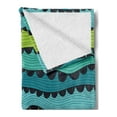 thumbnail image 2 of Abstract Soft Flannel Fleece Throw Blanket, Waves Composed of Repeating Parallel Lines Contemporary Style Artwork, Cozy Plush for Indoor and Outdoor Use, 50" x 70", Multicolor, by Ambesonne, 2 of 5