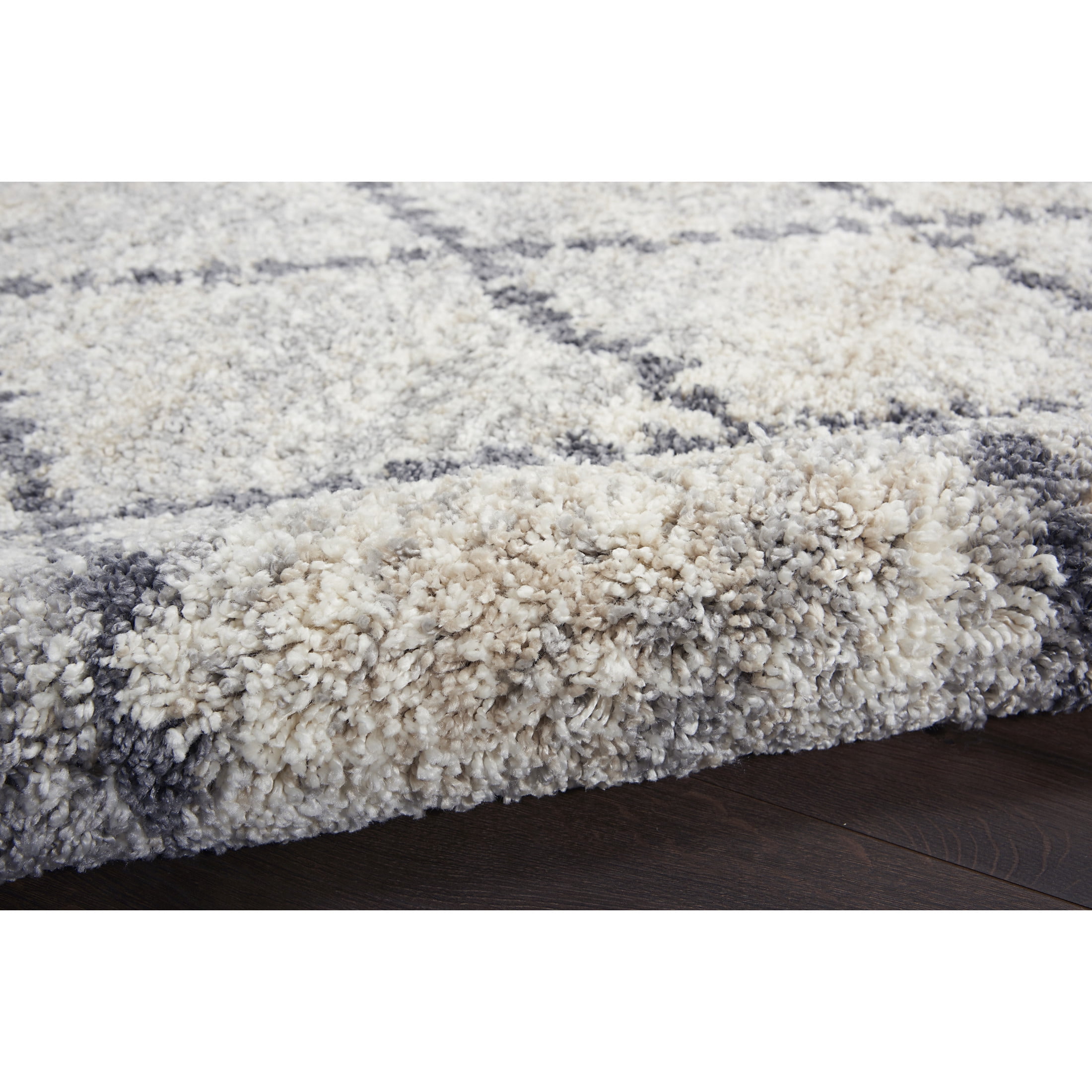 Nourison Oslo Shag 9' x 12' Silver Grey Shag Indoor Rug