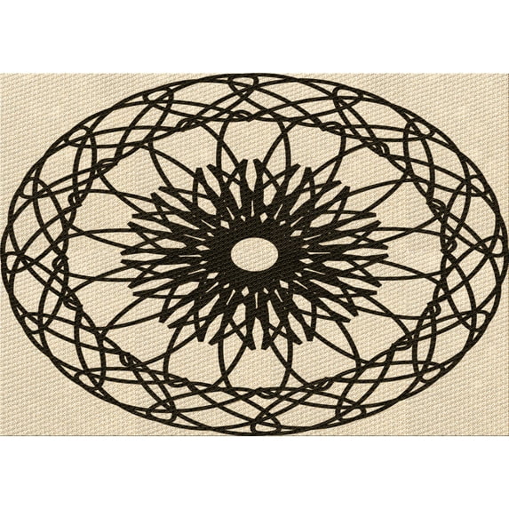 Ahgly Company Machine Washable Indoor Rectangle Transitional Vanilla Gold Area Rugs, 5' x 8'