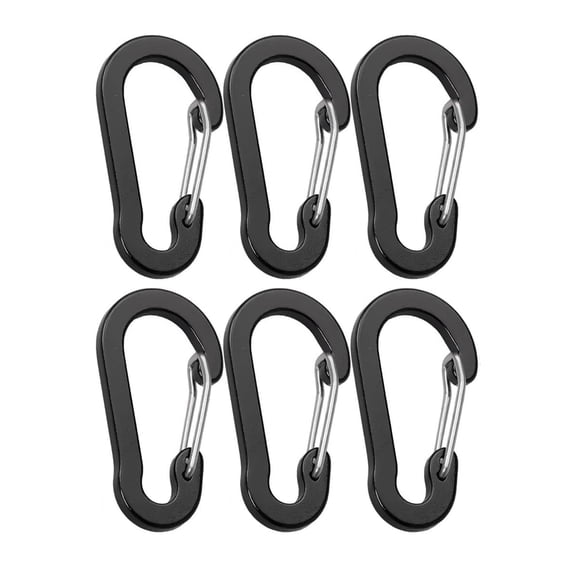 6pcs Aluminum Small Carabiner Clip, 2 Inch Carabiner Keychain Clasp Spring D Ring for Hanging KeyRings Hook Paracord Lanyard Pet Collar Hiking Camping