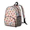 thumbnail image 2 of Mushroom and Character Pink Pattern Backpack for School, Cute School Bag with Adjustable Shoulder Straps and Padded Back, 13.8"x11.4"x6", 2 of 5