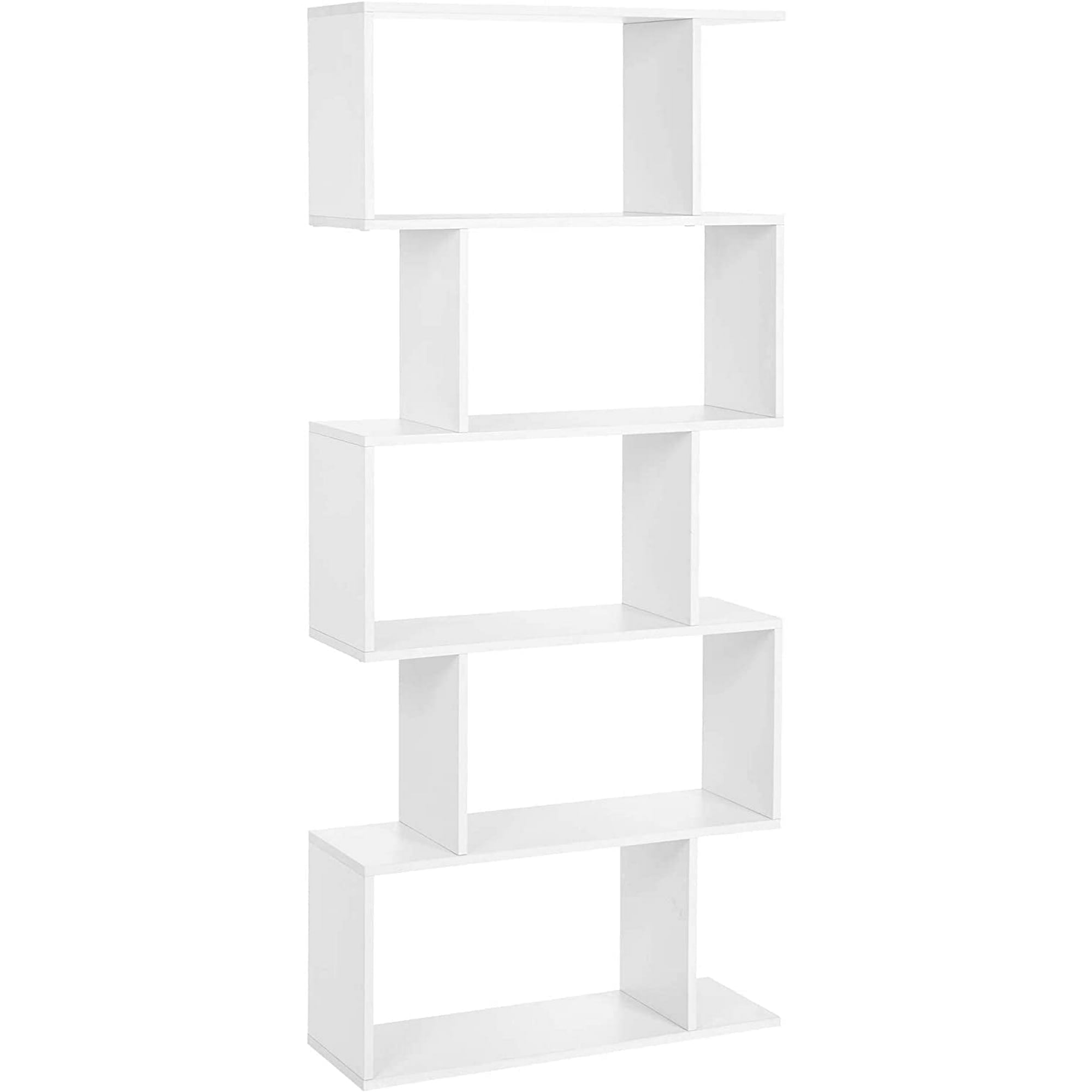 EDX 63" 5-Tier Bookshelf Organizer for Home Office, Stylish Display Storage Shelf Stand, White
