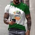 thumbnail image 2 of Camisetas Casuales Cuello Redondo Día de San Patricio Impresión Suéter, Manga Corta Blusa Deportiva para Hombres, 2 of 3