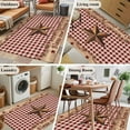 thumbnail image 5 of Area Rugs 2.7'x5', Western Texas Star Vintage Carpet for Living Room Bedroom Dining Room, Rustic Wreath Wood Red Plaid Throw Kitchen Rugs Non Slip Washable Rectangle Indoor Outdoor Rugs, 5 of 8