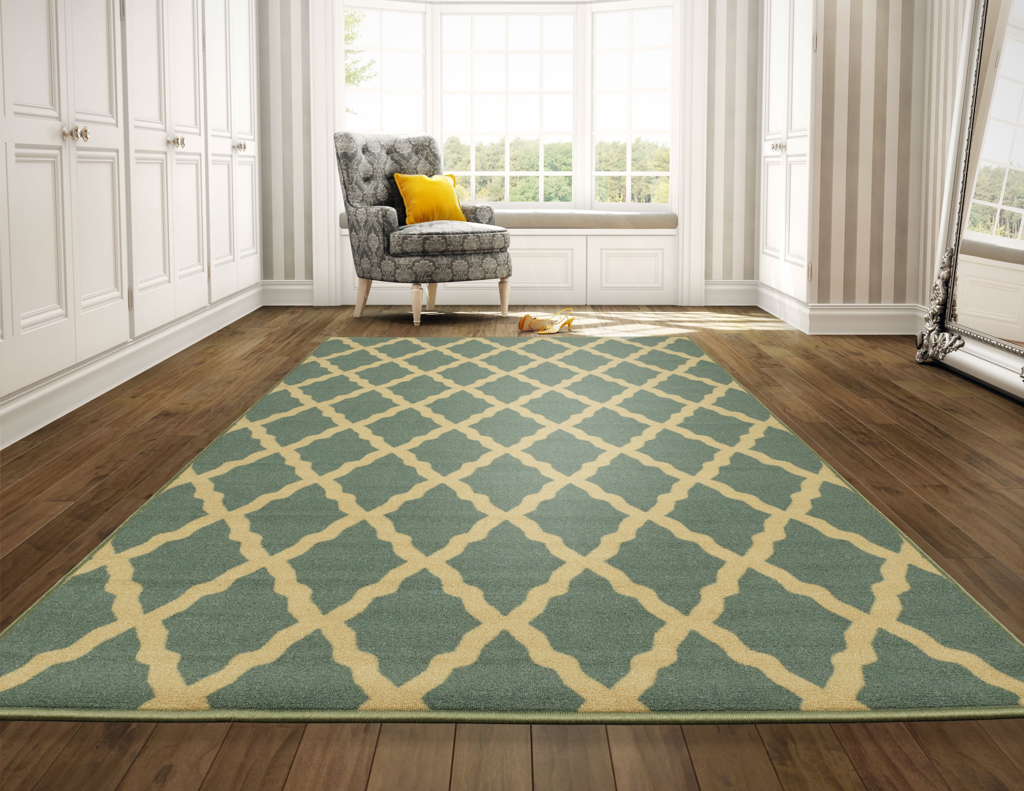 Ottomanson Ottohome Trellis Rug, Seafoam, 3'3"X5'