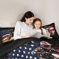 thumbnail image 5 of jejeloiu Motocross Speed Game Full Size Comforter Sets,Vintage American Flag Bedding Sets For Boys Men Reversible 3pcs, 5 of 8