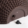 thumbnail image 6 of Yahome Semicircle Hanging Flower Pot for Outdoor 1 Pcs Imitation Rattan Plant Baskets Plastic Wall-Mounted Wall Planter Container with Drainage,for Porch Garden Balcony Fence (Brown), 6 of 7