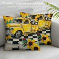 thumbnail image 3 of PHYHOO  Summer Hello Sunshine Bee Truck Buffalo Plaid Throw Pillow Covers,  Summer Cushion Case for Sofa Couch, 3 of 5