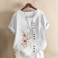 thumbnail image 2 of IROINNID Women's Summer Oversize Casual Round-Neck Minimalist Short Sleeve Flower Printing Loose Shirt Tops, 2 of 5