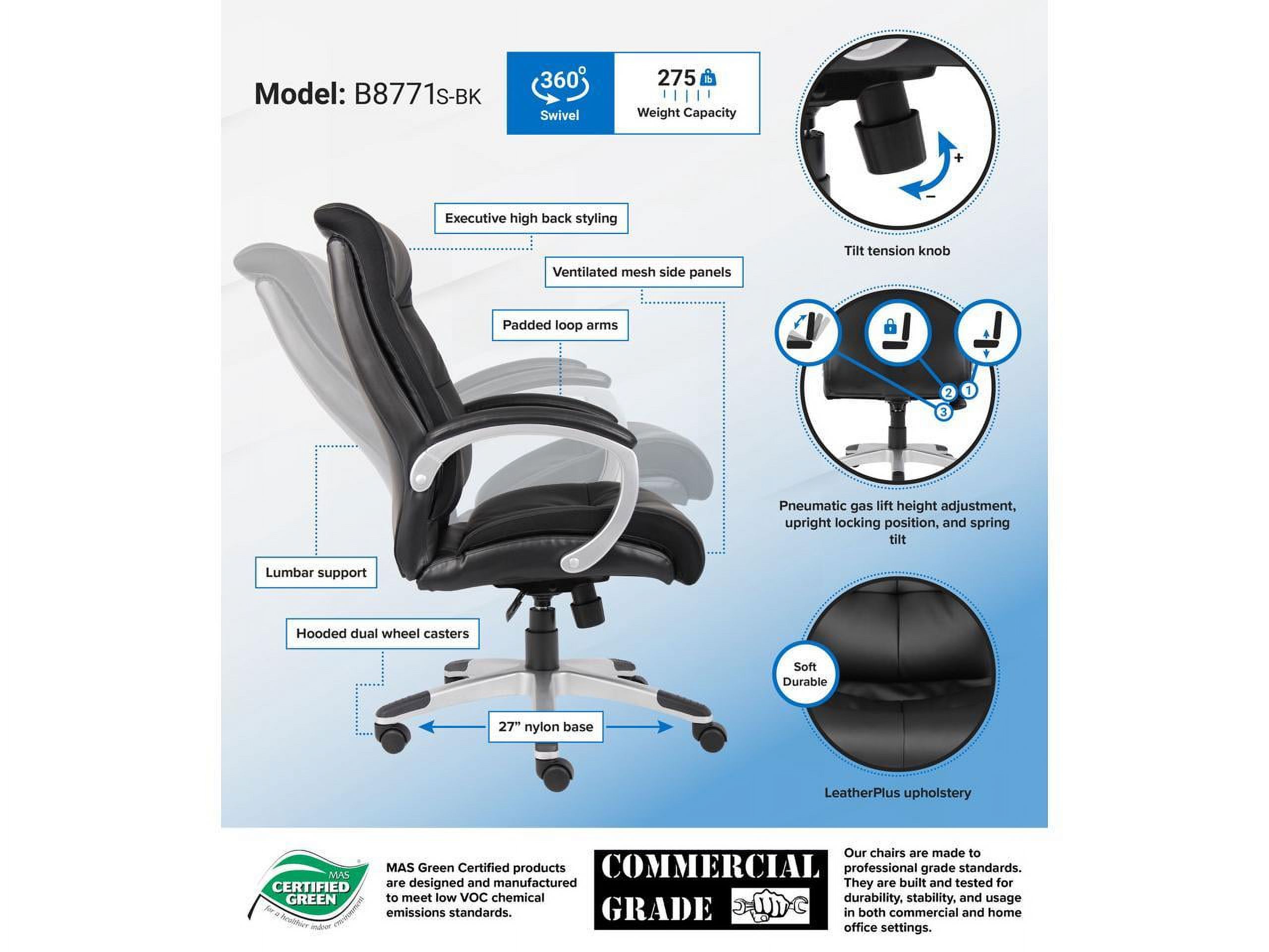 BOSS Office Products B8991-C Executive Chairs - image 5 of 5