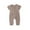 Khaki, variant on Otqutp Toddler Cartoon Romper Little Boys Girls Short Sleeve Solid Pullover Romper Jumpsuit With Pockets 0 to 18 Months