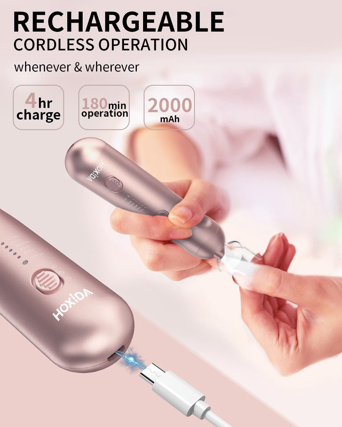 Banral Cordless Manicure Pedicure Kit for feet,20000 RPM Professional Nail Grinder for Senior Thick Toenail,5 Speeds for Hand Feet Care