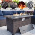 thumbnail image 5 of ALAULM 13 Pcs Patio Conversation Furniture Set with Fire Pit Table, Brown/Navy Blue, 5 of 8