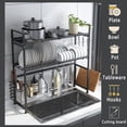 thumbnail image 1 of 2-Tier Over the SiLELINTA Dish Drying Rack, Dishes Drainer Shelf with Utensils Holder Washing Drainer Organizer Shelf for Kitchen Counter Dishes Bowls Cup Organizing, 1 of 8
