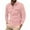 Pink #069, variant on Godokuleh Mens Fashion Polo Shirts Cotton Classic Long Sleeve Thermal Button Shirt with Pocket Black L