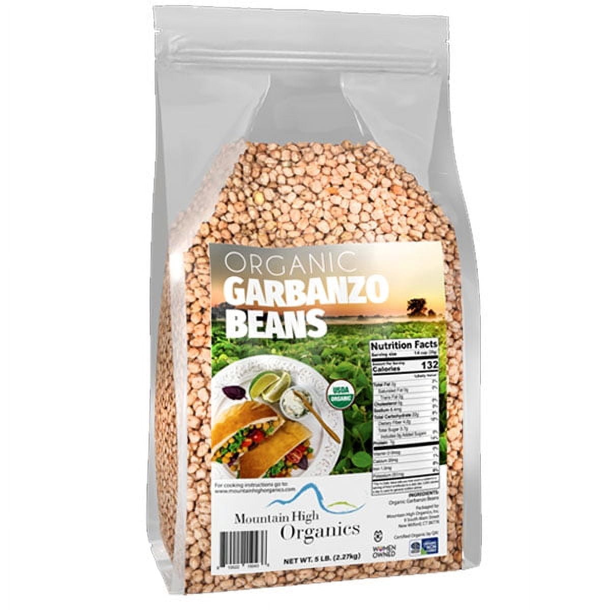 Organic Garbanzo Beans (Chick Peas), 5 lb. Bags (6 Count) - Mountain High Organics