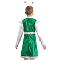 thumbnail image 2 of TiaoBug Kids Girls Alien Outerspace Dress-up Metallic Robot A Line Dress with Feeler Headband Green 8, 2 of 7