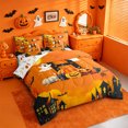 thumbnail image 2 of Homewish Cartoon Cute Ghost 7 Pieces Full Size Bedding Sets,Halloween Theme Personalized Letter Full Size Bed in a Bag,Halloween Reversible, 2 of 8
