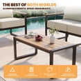 thumbnail image 6 of Sumnthink 5-Piece Outdoor Patio Furniture Set, Modern Metal Conversation Set for Porch, Deck, Balcony (Off White), 6 of 8