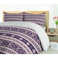 thumbnail image 5 of Ambesonne Aztec Duvet Cover Sets, Aboriginal Geometric Pattern, 2-King, Champagne Dark Purple, 5 of 7