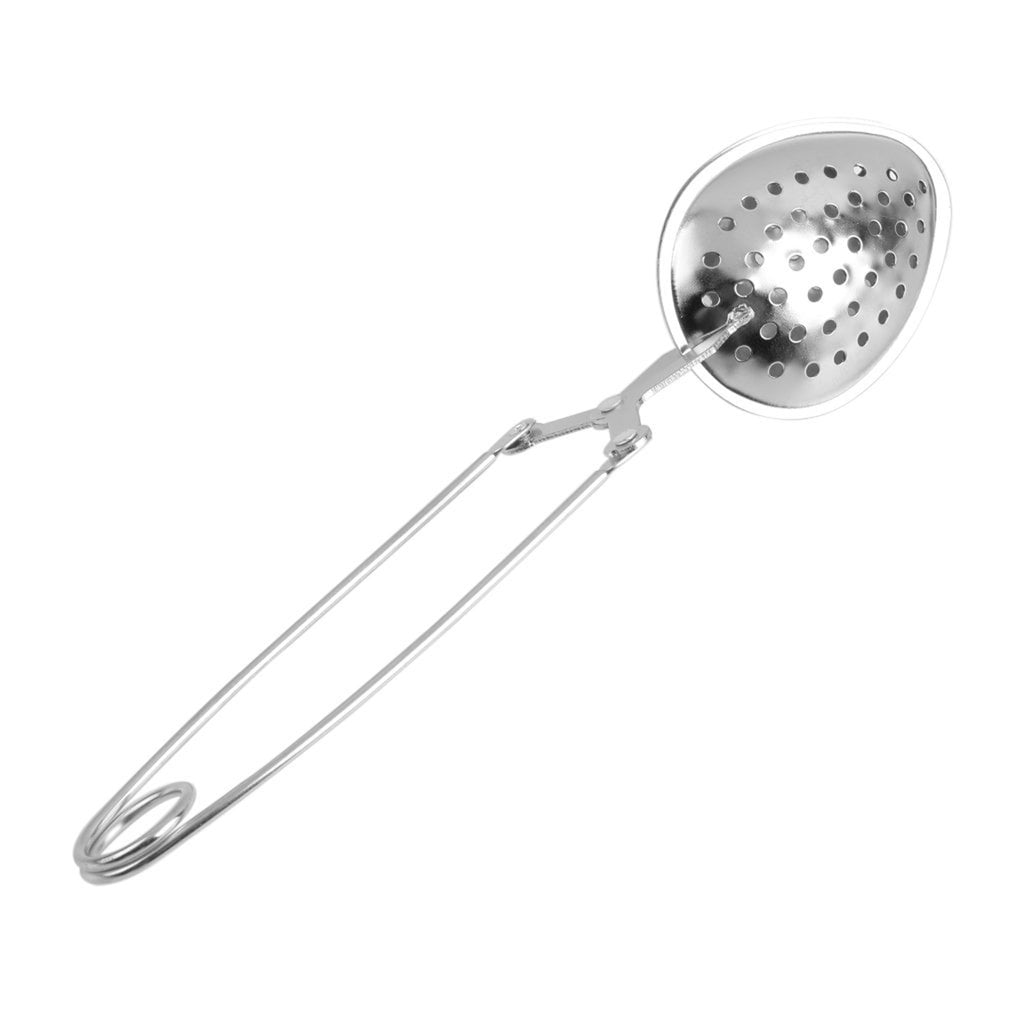 Stainless Steel Spoon Tea Ball Herb Mesh Infuser Filter Squeeze Strainer