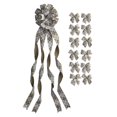thumbnail image 1 of SUTENGDA Large Glitter Candy Cane Stripe Ribbon Christmas Tree Topper Bow and 12  Bows  13 Pieces, 1 of 5