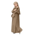 thumbnail image 4 of RXMEKW Ensemble de Robe Musulmane avec Châle pour Filles Manches Longues Col Rond Robe à Volants Tenue 2 Pcs Rose, 4 of 9