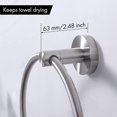 thumbnail image 2 of Soporte de toalla de mano para baño anillo de toalla de mano redondo soporte de toalla de baño montaje en pared SUS 304 acabado cepillado de acero inoxidable Feliz Sencillez, 2 of 5