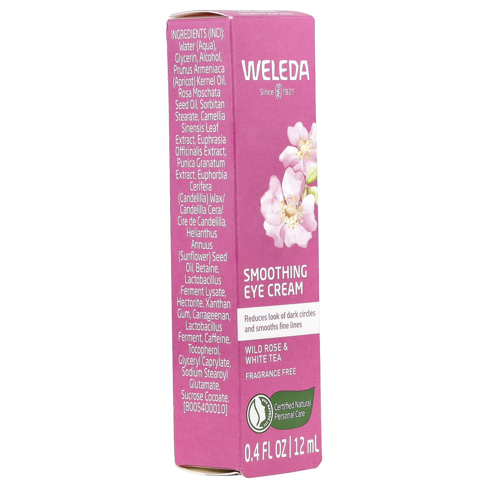 Weleda Smoothing Eye Cream, Wild Rose & White Tea, Fragrance Free, 0.4 fl oz (12 ml)
