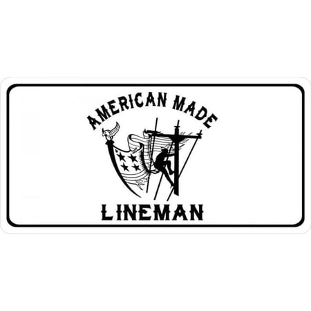 American Made Lineman Photo License Plate