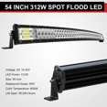 thumbnail image 4 of ASLONG 54 Inch LED Light Bar 312W Combo Curved,2Pcs 4 Inch White/Amber Yellow LED Pods Lights Fog Lamp,Wiring Harness Rocker Switch,Offroad Driving Light for Pickup, 4 of 4