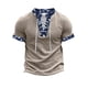 thumbnail image 4 of Ceisia Men's Slim Fit Short Sleeve Lace-Up Henley Top Ribbed Texture Paisley Patchwork Flower Collar Drawstring Spring Summer Shirt Gift, 4 of 9
