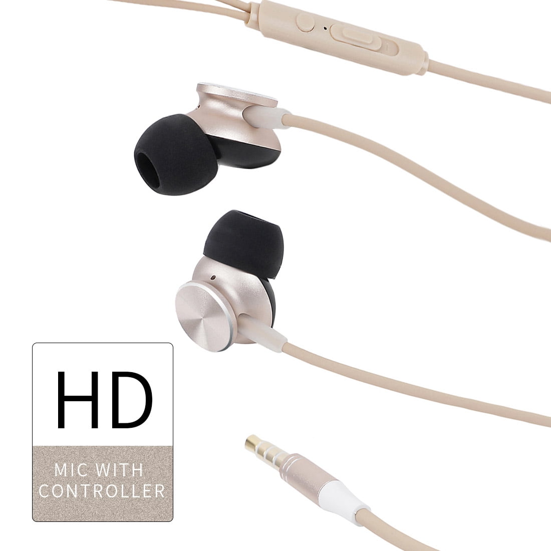 MINISO CD Pattern Hi-Fi In-Ear Metal Earphone for iPhone Android iPad,  Golden