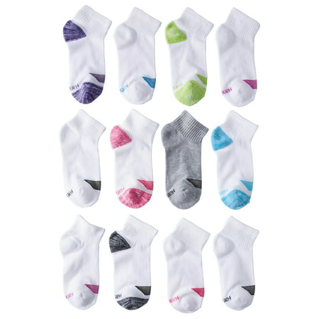 Hanes Cool Comfort Ankle Socks, 12 Pack (Little Girls & Big