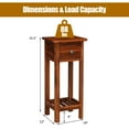 thumbnail image 4 of Topbuy 2PCS Wooden End Table Nightstand w/Storage Shelf and Drawer for Livng room Rustic Brown, 4 of 9