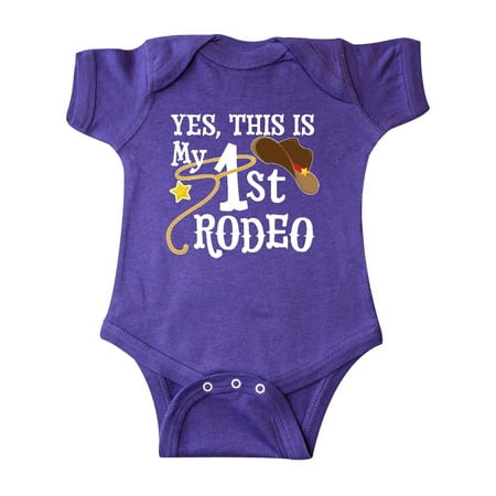 

Inktastic Yes This is my 1st Rodeo- cowboy hat with red band lasso Infant Creeper Unisex