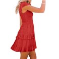 thumbnail image 3 of Womens Ruffle Dresses Elastic Empire Waist A-line Layered Swing Flowy Mini Dress, 3 of 4