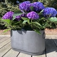 thumbnail image 6 of WHW Whole House Worlds French Country Style Oval Planters, Set of 2, Corrugated Bellies, Stepped Base, Rolled Rims, 14.25 and 18.5 Inches, Iron, 6 of 9