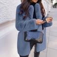 thumbnail image 1 of LSLJS Women Long Sleeve Lapel Plush Coat Fashion Solid Color Warm Coat, 1 of 6