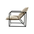 thumbnail image 2 of BedLuxury Accent Chair Metal Framed Armchair with Shredded Foam Cushioning for Living Room, Oatmeal, 2 of 5