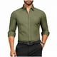thumbnail image 2 of pstuiky camisas de manga larga para hombre, Camisa de manga larga con botones y elástico para hombre, informal, de color liso y a la moda salir tops l, 2 of 6