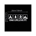 thumbnail image 3 of 1pc One Life Live It Camping Outdoor Enthusiast Car Sticker Wild Survival Quadruple Decal For Vehicle Auto Window Tail Body, 3 of 4